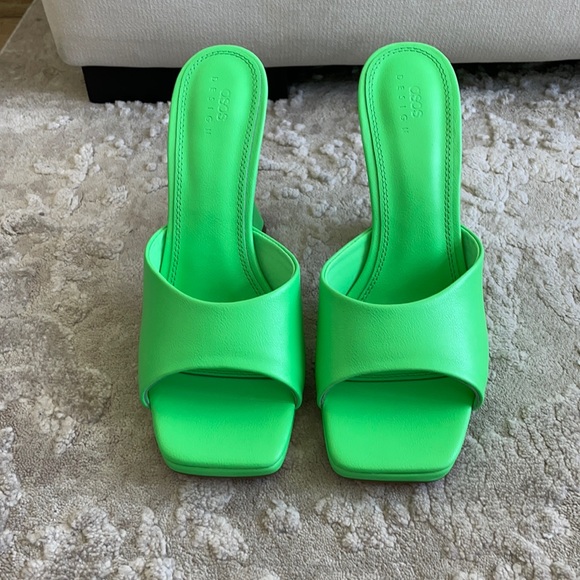 ASOS Shoes - BRIGHT NEON GREEN HEELS MULES hailey beiber